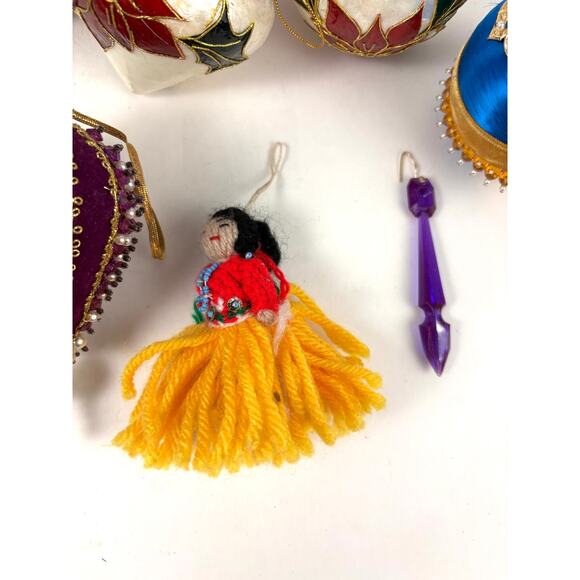 Bulk Lot of 16 Vtg Christmas Ornaments Handcrafted Pushpin Balls Wise Men Set - Picture 9 of 16